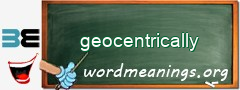 WordMeaning blackboard for geocentrically